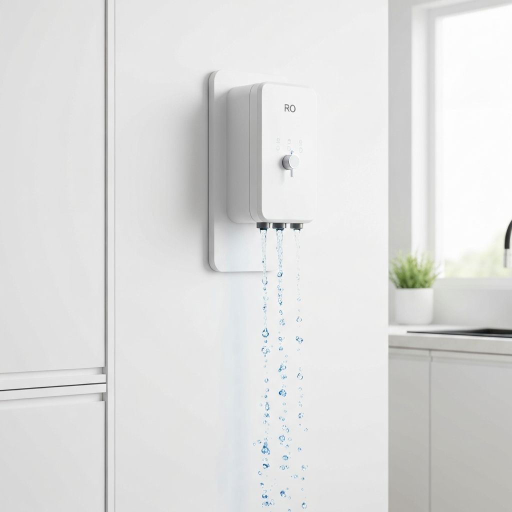 RO water purifier installed in a clean modern kitchen